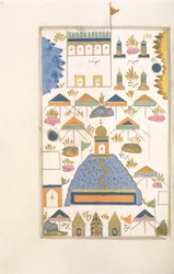 Points de pèlerinage à La Mecque et à Médine, de Futuh al-Haramain, vers 1589